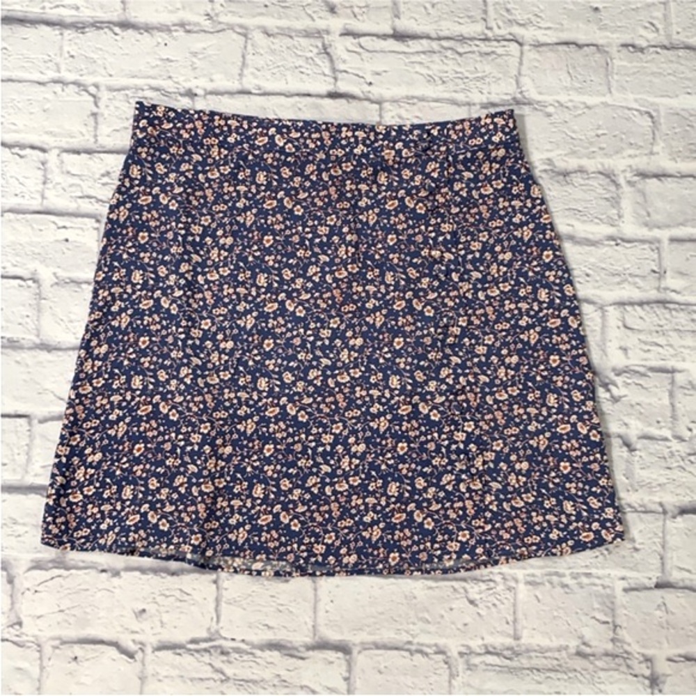 Madewell Floral Skirt Blue and Cream Lightweight Feminine Cottage Size 12 NWT